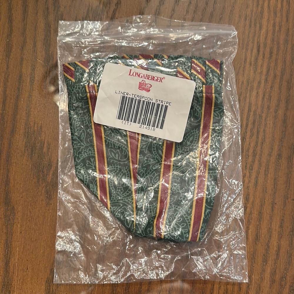 Longaberger Imperial Stripe Teaspoon Basket liner
